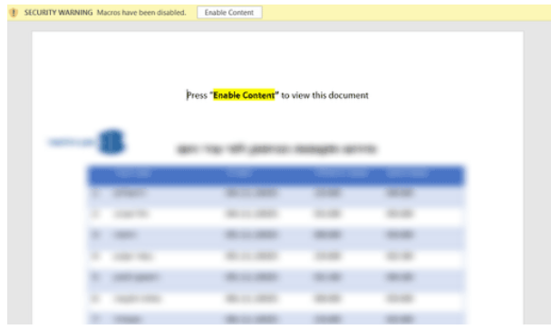 Document with VBA script