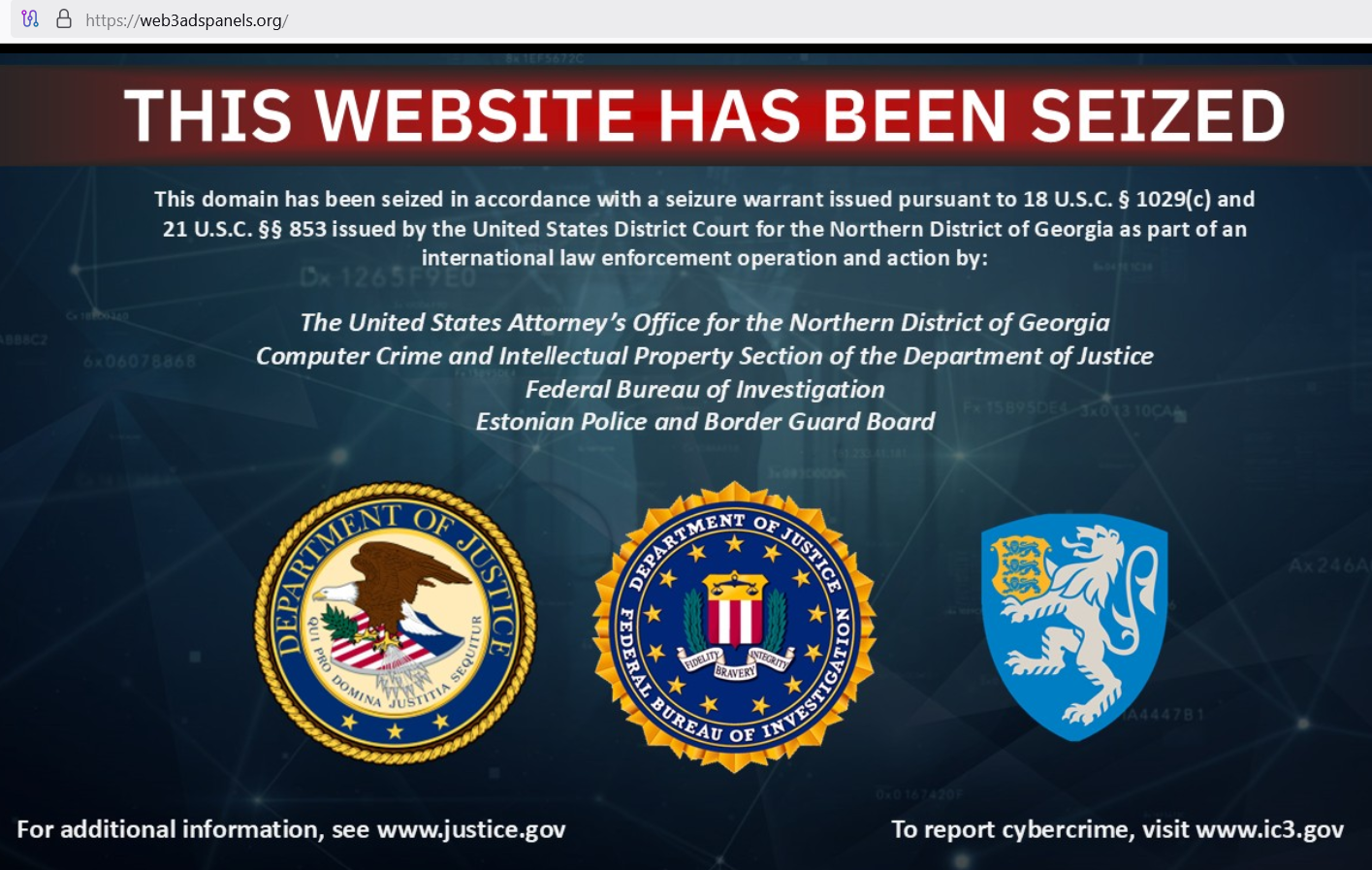 FBI domain seizure