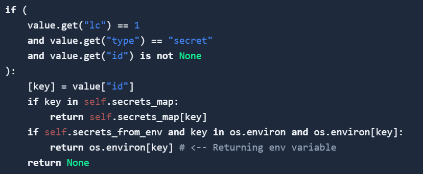 LangChain secrets_from_env default behavior